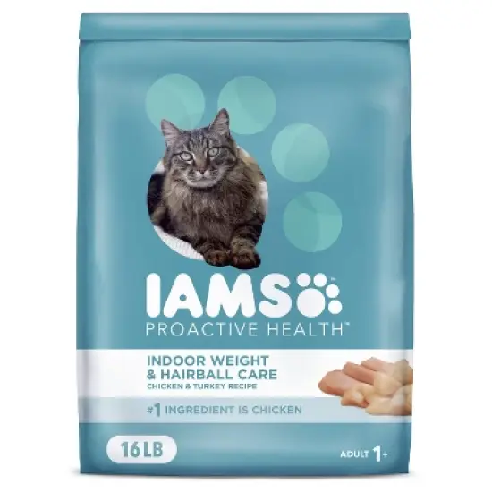 IAMS Proactive Health Weight Control and Hairball Care with Chicken and Turkey Flavor Indoor Dry Cat Food - 16lbs image {10}