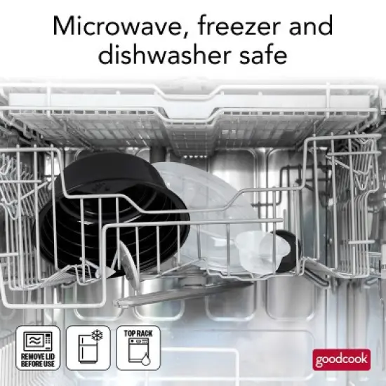 GoodCook Meal Prep Salad Bowls Containers + Lids & Condiment Cup - 4Cups - 20pcs/10ct - Black image {11}