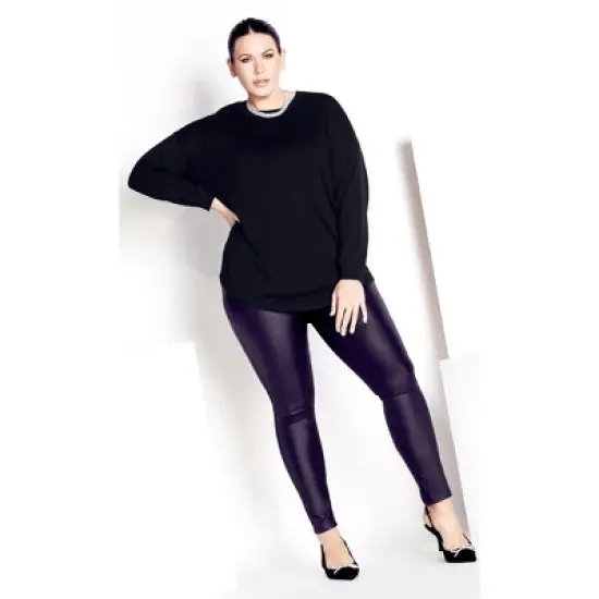 Women's Plus Size Tully Curved Hem Sweater - black | AVENUE image {1}
