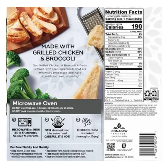 Healthy Choice Simply Steamers Frozen Chicken Broccoli Alfredo - 9.15oz image {6}