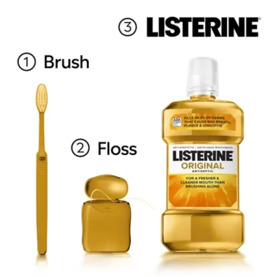 Listerine Original Antiseptic Mouthwash for Bad Breath & Plaque - 1L image {7}