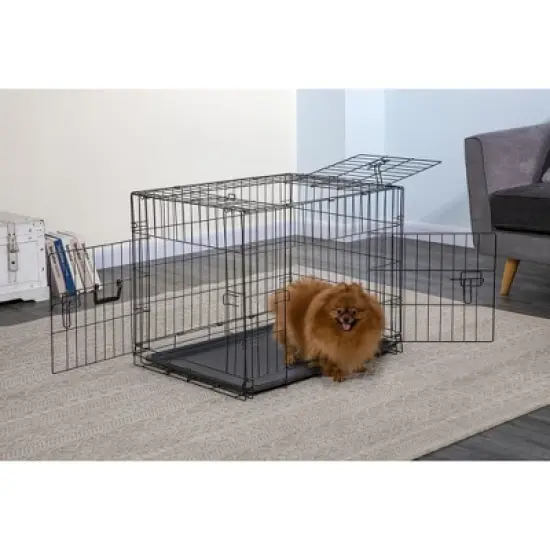 Go Pet Club 3 Door Foldable Metal Dog Crate 24" to 48" Long TD-24 image {3}