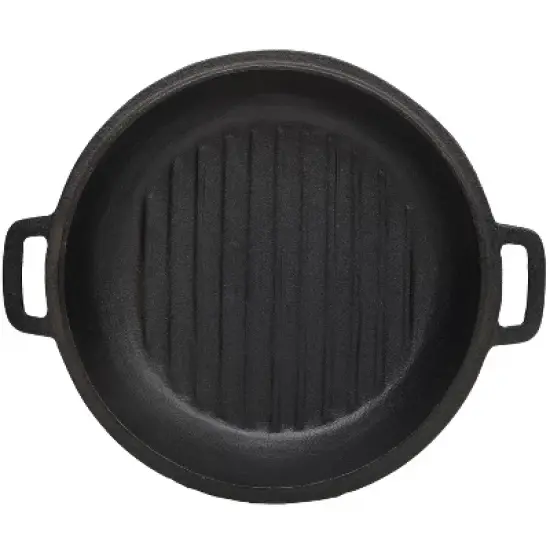 3 in 1 Pre-Seasoned Cast Iron Dutch Oven,Camping Deep Pot, 5 Quart. Cover As A Skillet with Ribbed Bottom Design. With 2pcs Silicone Handel Covers image {4}