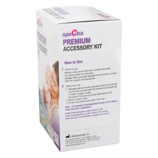 Spectra Breast Pump Premium Accessory Kit with 28mm Breast Flange, Replacement Parts, and Bottle image {7}