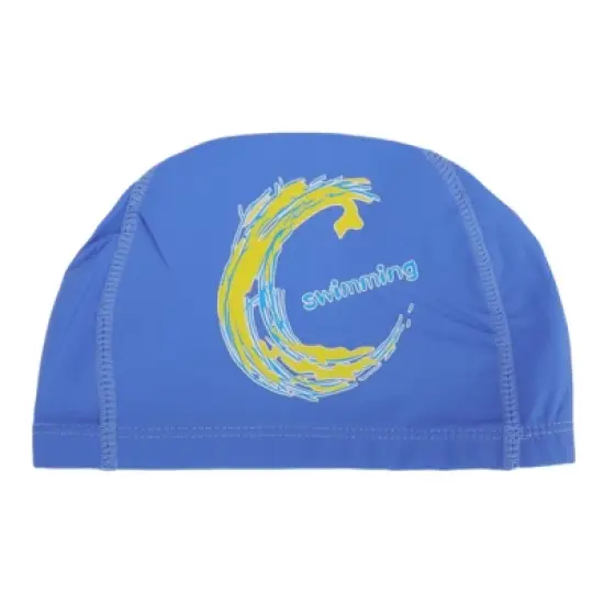 Unique Bargains Knitted PU Elastic Moon Pattern Swim Cap 1 Pc image {6}