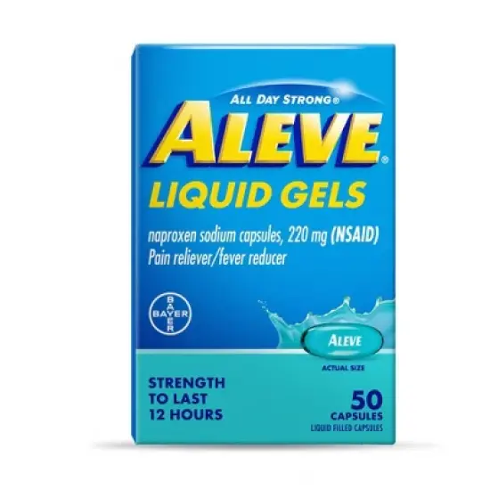 Aleve NSAID Pain Reliever & Fever Reducer Liquid Gels, Naproxen Sodium, Pain Relief - 50ct image {9}