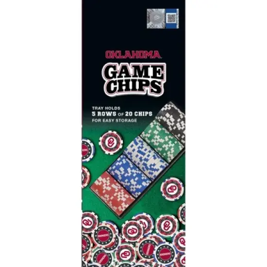 MasterPieces Casino Style 100 Piece Poker Chip Set - NCAA Oklahoma Sooners image {4}