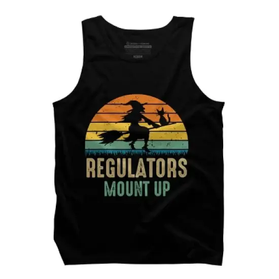 Men's Design By Humans Regulators Mount Up Halloween Witch By RedBirdLS Tank Top image {4}