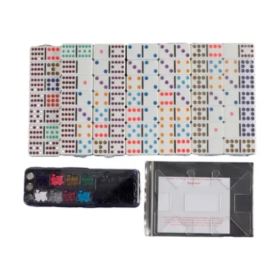 Mexican Train Double 12 Color Dot Dominoes - Professional Size Board Game image {5}