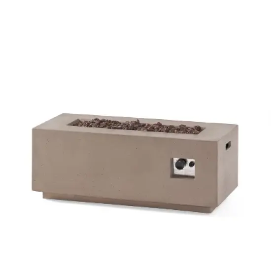 40-Inch Rectangular Outdoor Fire Pit with 40,000 BTU Heat and Propane Storage image {9}