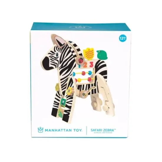 Manhattan Toy Safari Zebra Wooden Toddler Activity Toy image {5}