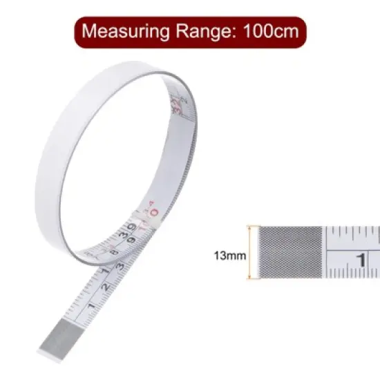 Unique Bargains Steel Left to Right Read Sticky Double Scale Tape Measure 40 Inch/1M image {1}
