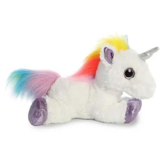 Aurora Sparkle Tales 12" Rainbow Unicorn White Stuffed Animal image {1}