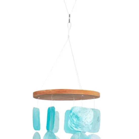 Coastal Capiz Shell Abstract Windchime Blue - Olivia & May image {3}