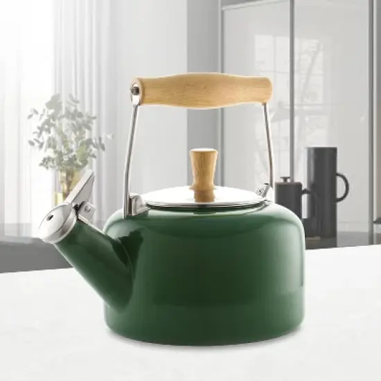 Chantal 1.4-Quart Enamel-on-Steel Sven Teakettle image {1}