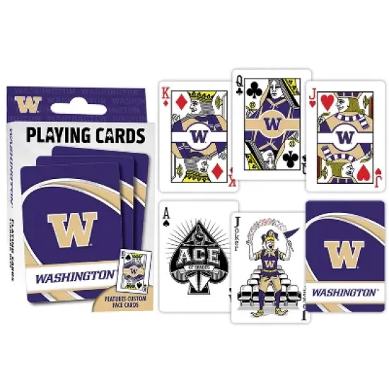 MasterPieces Officially Licensed NCAA Washington Huskies Playing Cards - 54 Card Deck for Adults image {3}