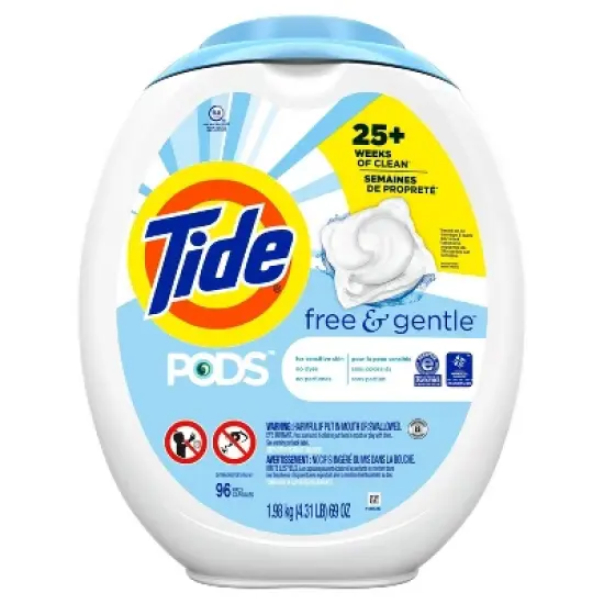 Tide Pods Laundry Detergent Pacs - Free & Gentle image {15}