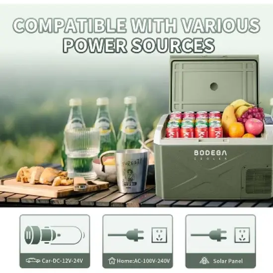 12 Volt Car Refrigerator, Electric Cooler Portable fridge WIFI APP Control, 32Quart(30L) -4℉-68℉, 12/24V DC100-240 Volt AC,Multi-ways to power image {4}