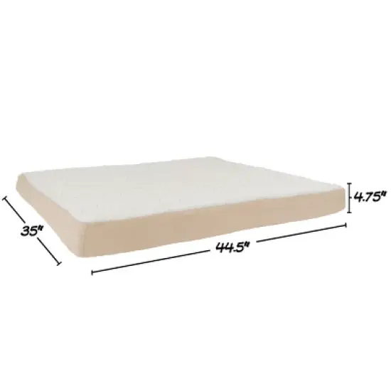 Orthopedic Dog Bed - 2-Layer Memory Foam Crate Mat with Machine Washable Cover - 44x35 Pet Bed for Large Dogs up to 100lbs by PETMAKER (Tan) image {1}
