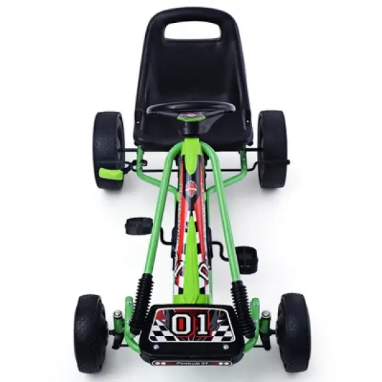 Costway 4 Wheels Kids Ride On Pedal Powered Bike Go Kart Racer Car Outdoor Play Toy image {9}