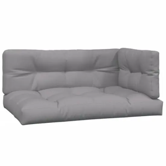 vidaXL Pallet Sofa Set Grey Solid Acacia wood, Fabric (100% polyester) image {2}