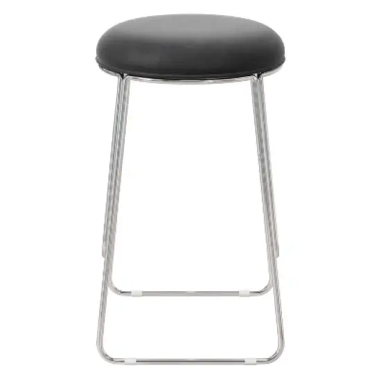 Southlake Backless Metal Counter Height Stool Chrome/Black Vinyl - Hillsdale Furniture image {3}