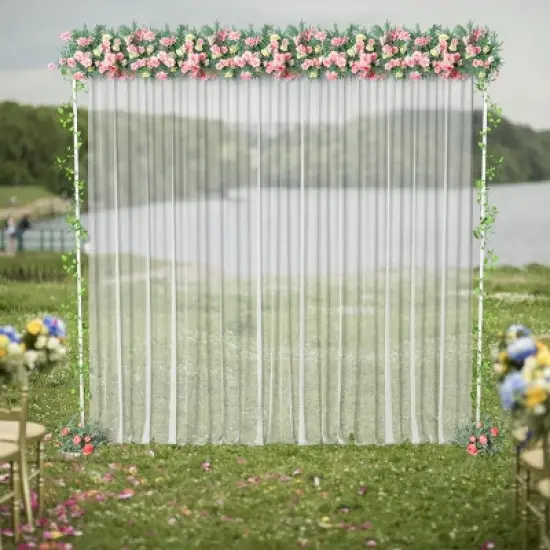 Artloge 9.8Ft Flexible adjustment Wedding Arch Backdrop Stand Rectangle Curtain Frame Flower Decoration Shelf for Wedding Venue Garden Arbor Decor image {7}