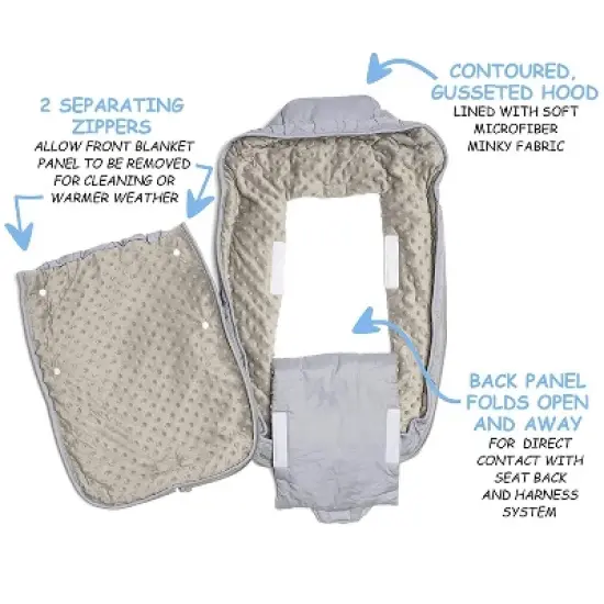 JumpOff Jo Baby Bunting Bag, Stroller Blanket and Sleeping Bag, 100% Cotton with Minky Lining, Mama Bear image {2}
