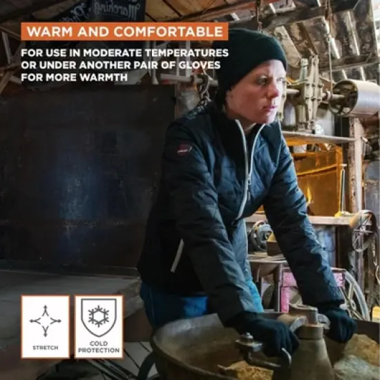 RefrigiWear Moisture Wicking Stretch Fit Glove Liners Black (Pack of 12 Pairs) image {3}