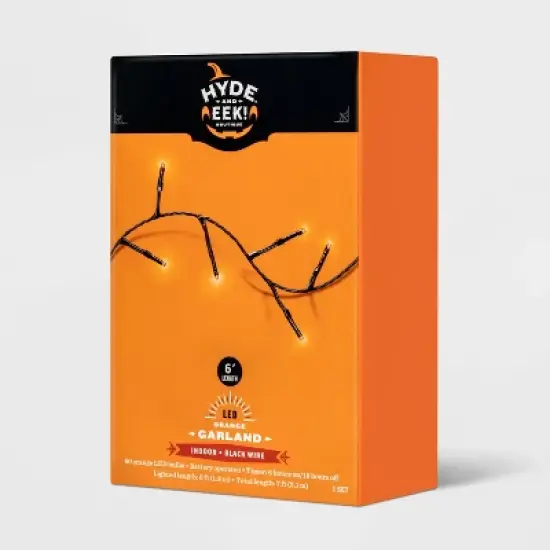 60ct LED Dewdrop Halloween Fairy String Lights Garland Orange - Hyde and EEK! Boutique&trade; image {3}