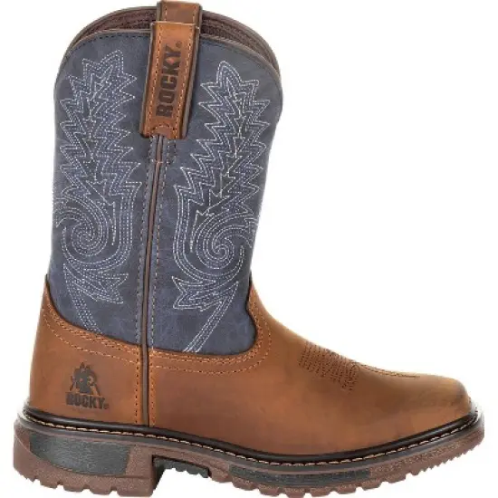 Kids Brown Rocky Ride FLX Western Boot image {6}