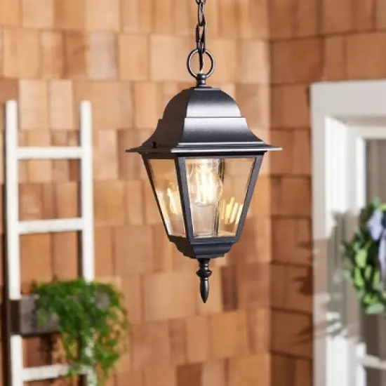 Rhion 7.1" Outdoor Pendant - PLT7027 - Black - Safavieh image {3}