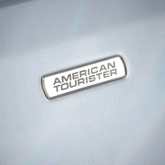 American Tourister Moonlight Hardside Medium Checked Spinner Suitcase - Iridescent White image {4}