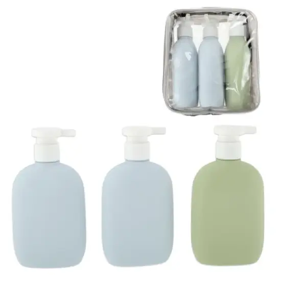 Unique Bargains Refillable Plastic Travel Container Set 260ml 3 Pcs image {6}