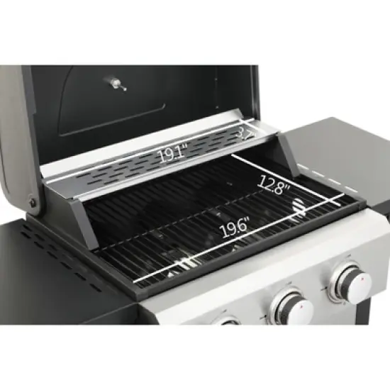 Kumasinova 3-Burner Propane Gas BBQ Grill,25650BTU Output,Stainless Steel Grills with Wire-Enameled Cooking Grids,Foldable Side Tables&Thermometer image {1}