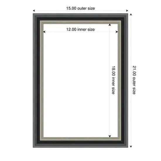Amanti Art Theo Black Silver Framed Dry Erase Magnetic Board image {4}