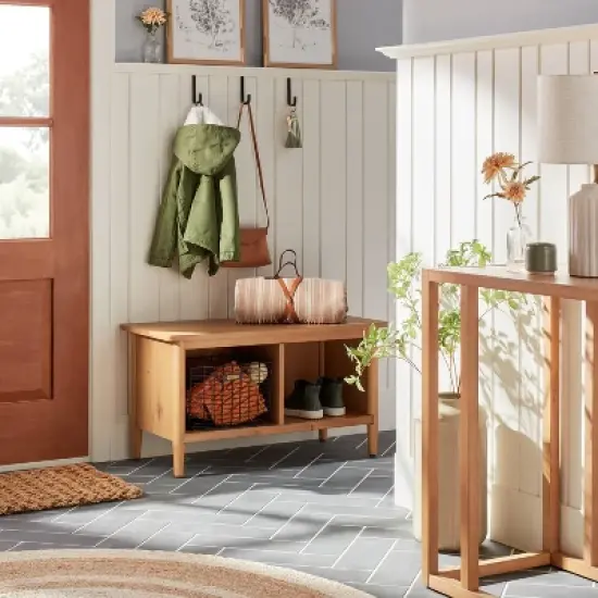 Engineered Stripes Woven Stadium Blanket Terracotta Brown - Hearth & Hand&trade; with Magnolia image {1}