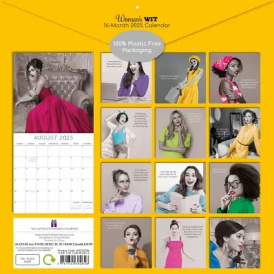 The Gifted Stationery 2025 Square Wall Calendar, Women's Wit, 16-Month Funny Corner Theme with 180 Reminder Stickers (12 x 12 In) image {3}
