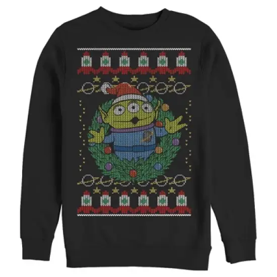 Men's Toy Story Ugly Christmas Alien Wreath Sweatshirt image {3}