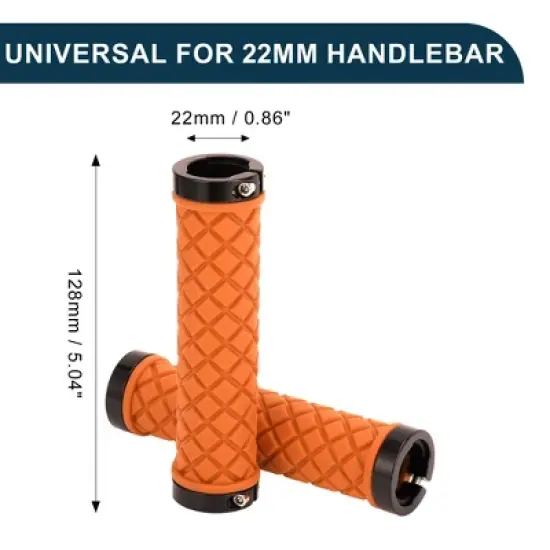 Unique Bargains Bike Handlebar Grips Covers 5.04" Orange 1 Set image {4}