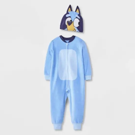 Toddler Boys' Bluey Long Sleeve Blanket Sleeper Halloween Footed Pajama - Blue image {4}