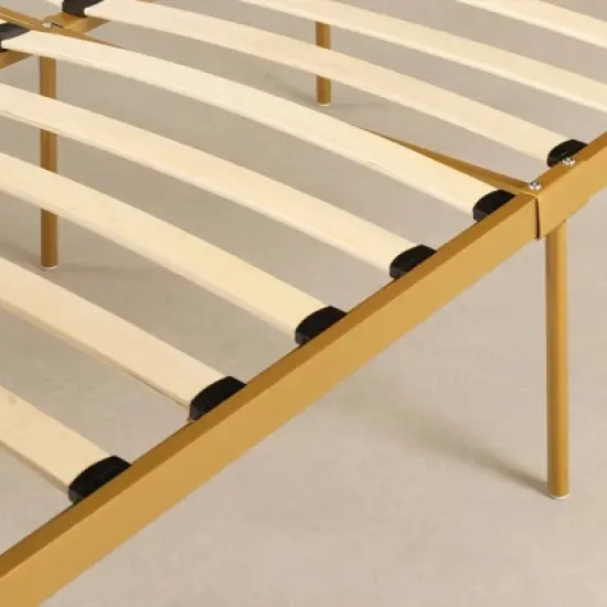 Queen Flam Upholstered Metal Bed - South Shore image {3}