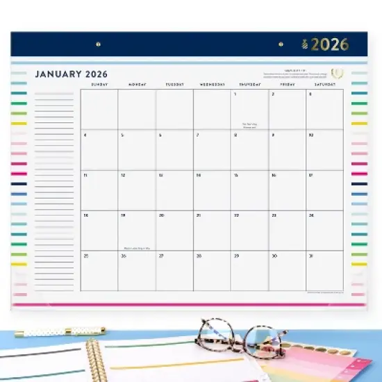 AT-A-GLANCE Emily Ley 2025-2026 22"x17.125" Monthly Desk Pad Happy Stripe image {4}