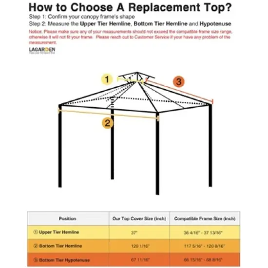 Yescom 10x10Ft UV30+ Gazebo Replacement Top for 2 Tier Outdoor Canopy Cover Patio Backyard Party Deck Ivory White image {6}