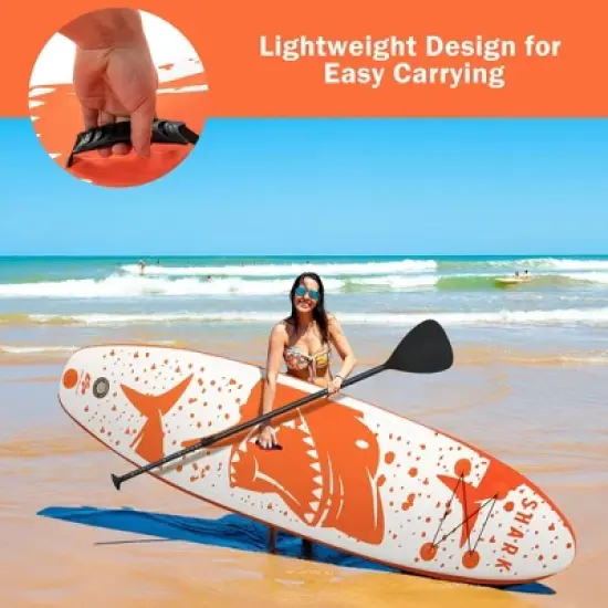 Costway 10'5''/11' Inflatable Stand Up Paddle Board with Backpack Aluminum Paddle Pump image {6}
