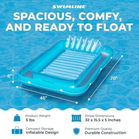 Swimline Luxe Edition Inflatable Suntan Tub Floating Pool Lounger image {3}