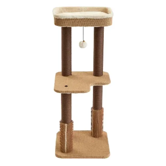 Two by Two Lansing - Beige Scratching Post Cat Furniture - 39.6 in. Tall image {2}