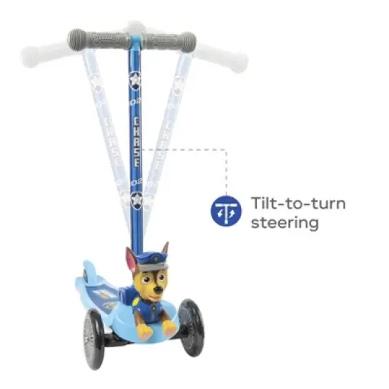 Paw Patrol Chase 3D Tilt and Turn Scooter with Light Up Deck and Wheels image {5}