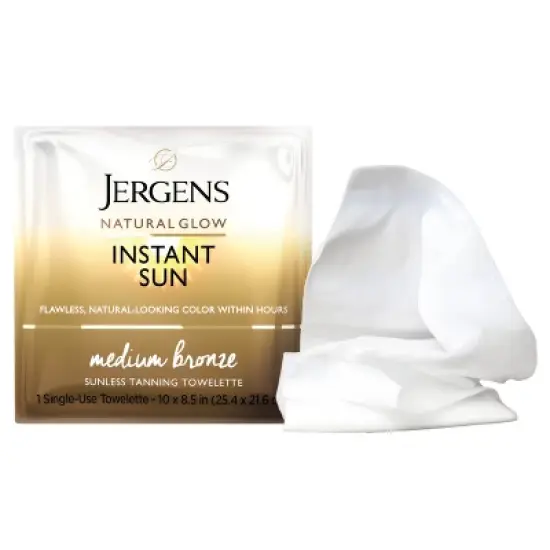 Jergens Natural Glow Instant Sun Sunless Tanning Towelettes, Single Use Self Tanner Wipes, For Travel - 6ct image {3}