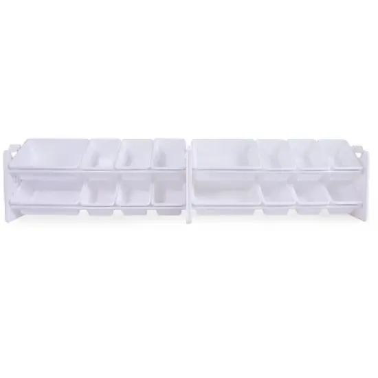 UNiPLAY Toy Organizer With 16 Removable Storage Bins and Block Play Panel, Multi-Size Bin Organizer image {6}
